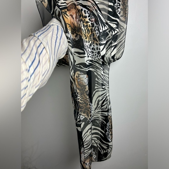 Vintage Y2K 90s Boho Leopard Print Graphic Silk blend Satin unbranded Scarf - Picture 6 of 13